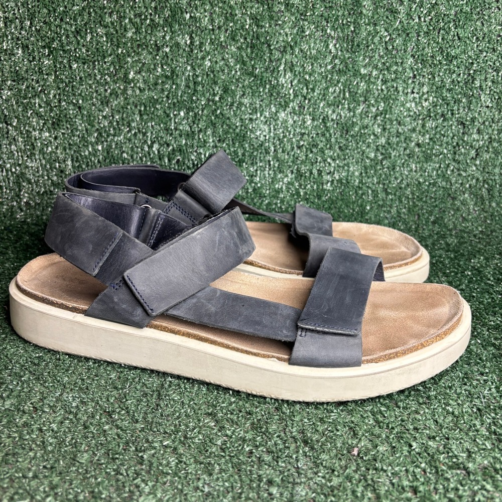 ECCO Flowt Strappy Leather Comfort Casual Walking Vacation Sandal‎ Gray Mens 13